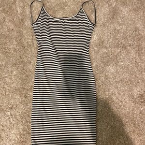 Black and white bodycon, mini tank dress